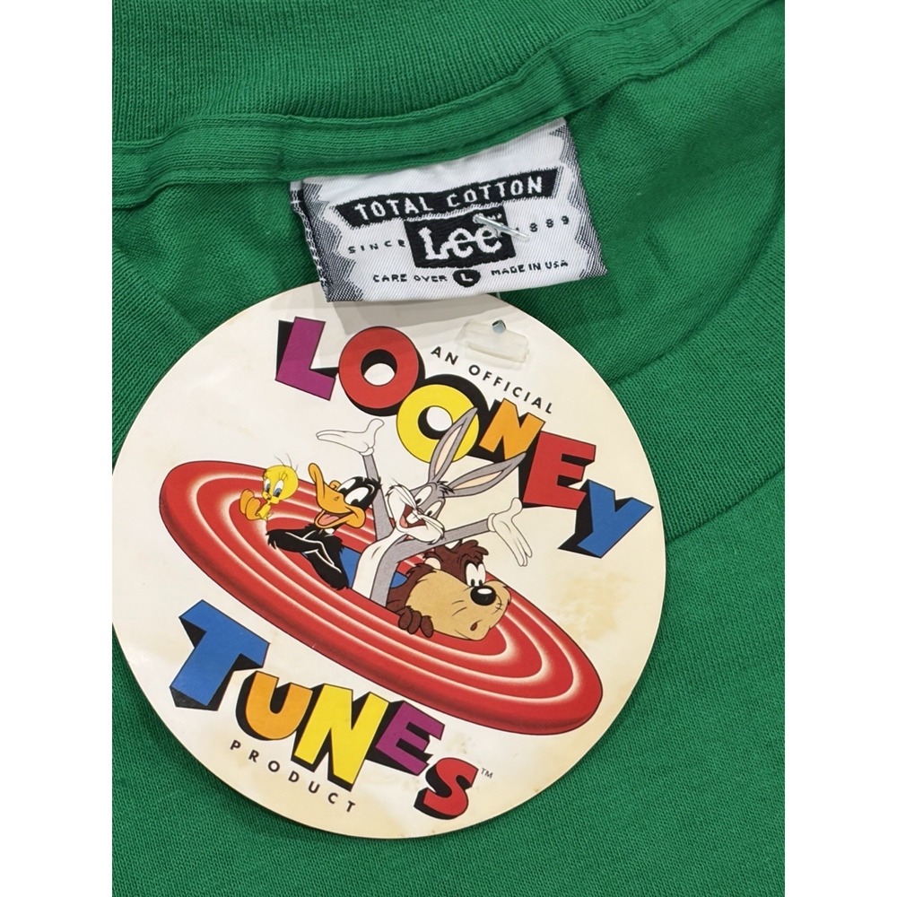 NWT Vintage 1993 Looney Tunes Taz Irish Tee St. Patricks Day Large Green USA - Picture 3 of 9